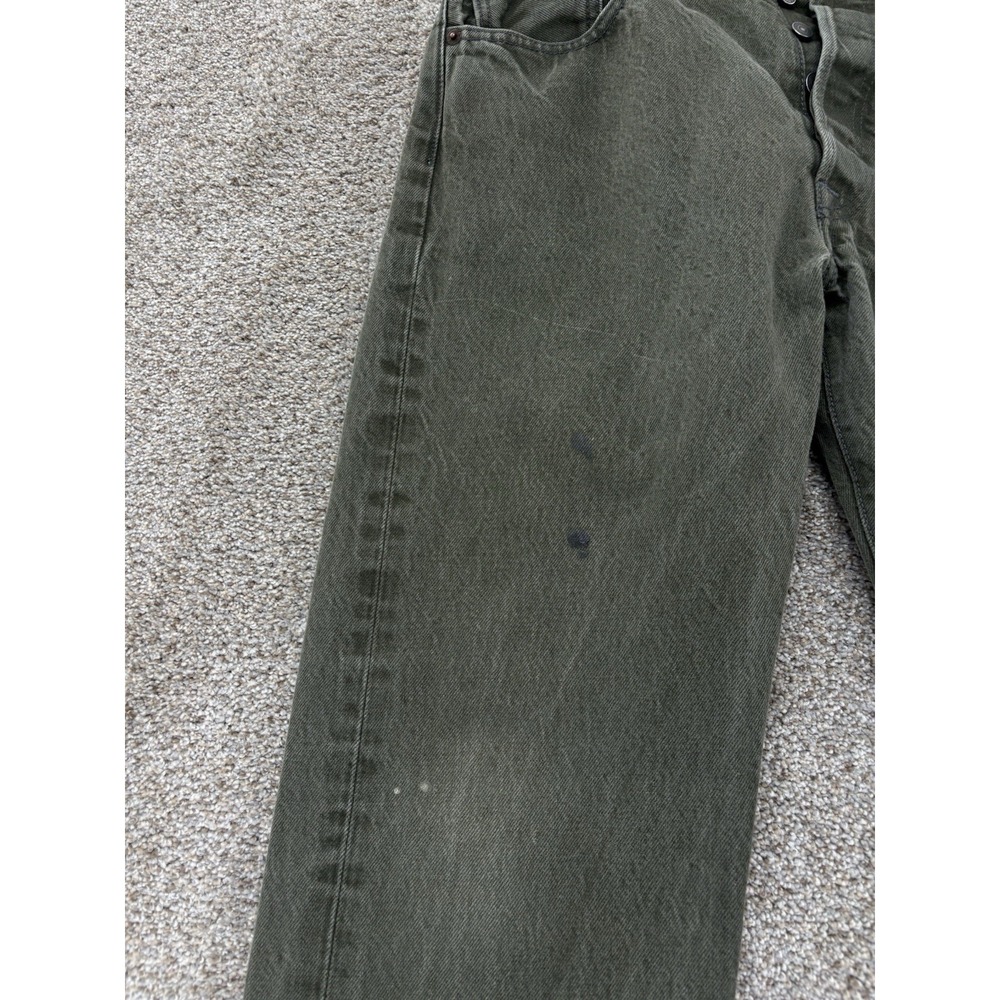 Levi's 501 White Oak Cone Denim Jeans Men's 34x30 Olive Green Americana Workwear - Picture 9 of 15